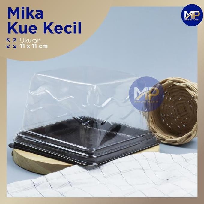 Mika Kotak Besar Kue / Mika Bolu Kecil / Mike Kue Tart Kecil 11X11Cm -50Pcs