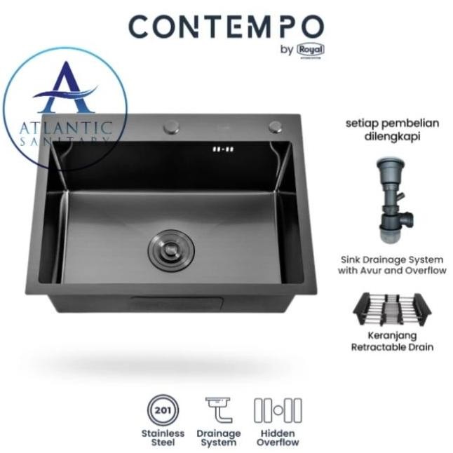 Royal Kitchen Sink Contempo/ Bak Cuci Piring Minimalis/Kitchen Sink 6045 Merk Royal