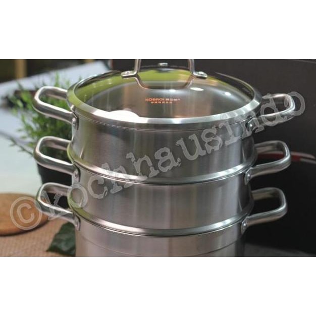 Zebra Panci Steamer 3 Susun Stainless Steel Set Kukus Stainless Steel