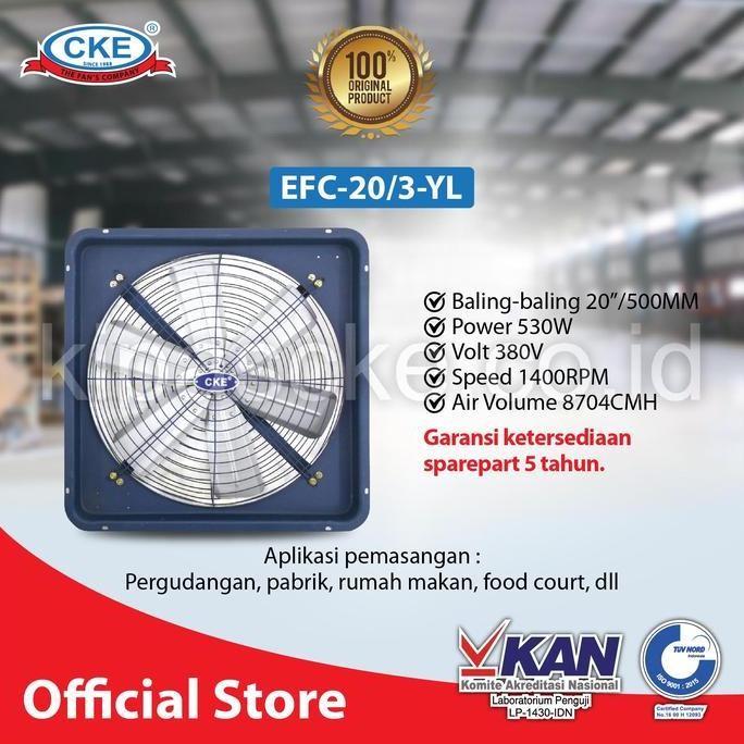 Promo Exhaust Fan CKE EFC 20 Inch 380V Exhaust Dinding Blower Gedung COD