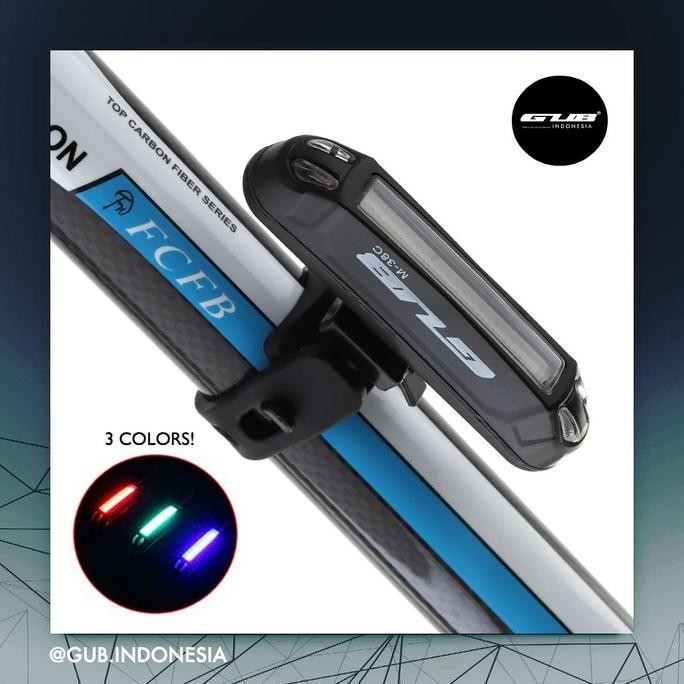 Promo GUB M38C Multi Color Bike Tail / CITY PRO Helmet Light - Lampu Sepeda COD