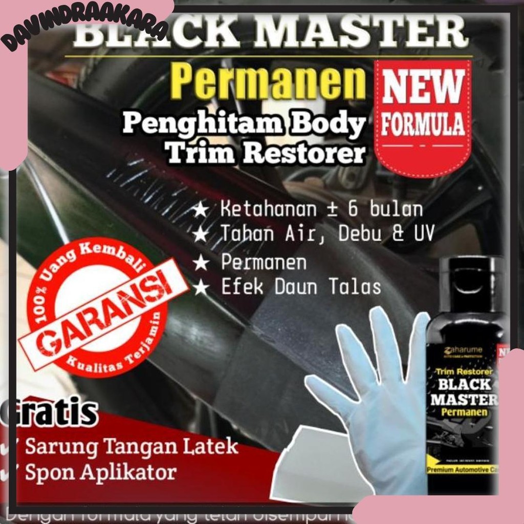 Super Zaharume Penghitam Body Permanen Trim Restorer /Dashboard/body motor motor Back to Black maste