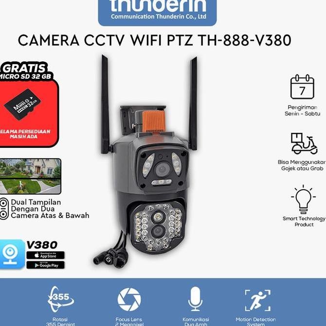 TERLARIS - CCTV WIFI CAMERA PTZ DUAL LENS 4MP || CCTV WIFI SIANG MALAM BERWARNA || CCTV WIFI PTZ OUT