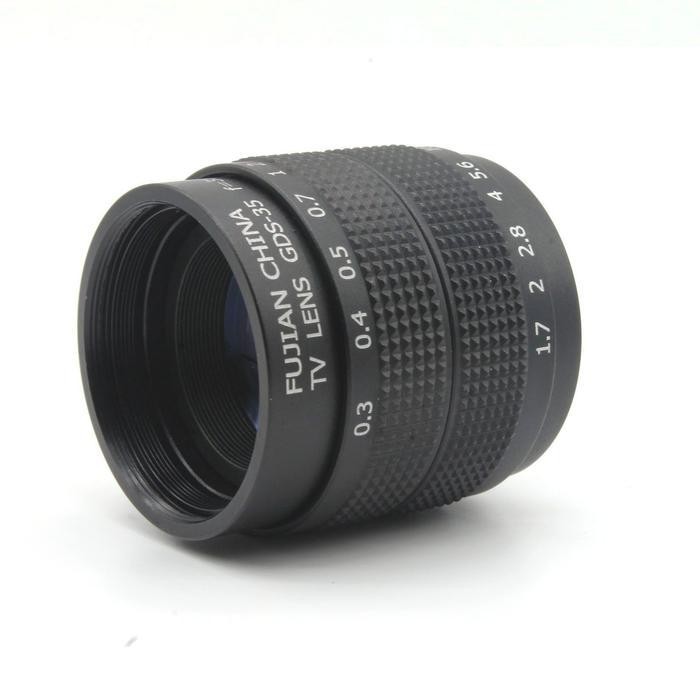 FPS Lensa Fujian 35mm f1.7 Baru dengan Swirly Bokeh dan Adapter untuk Kamera Mirrorless Sony Fuji Ca