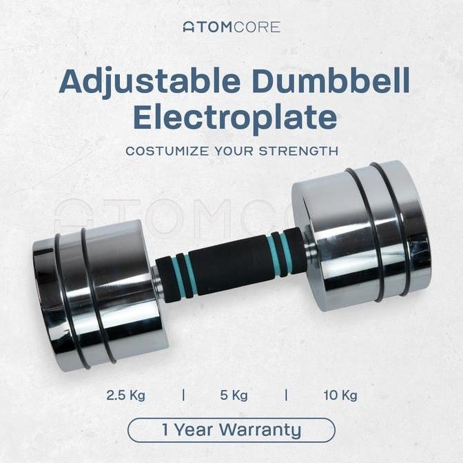 Atomcore Adjustable Dumbbell Electroplate - Dumbbell 2.5KG, 5KG, 10KG