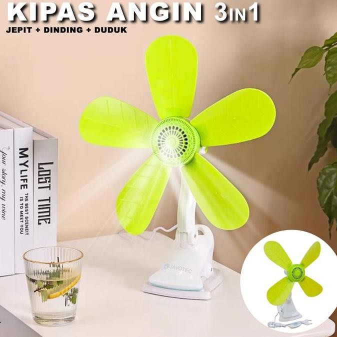 BEBAS ONGKIR - Kipas angin  Listrik Jepit 3in1 (meja /jepit/dinding)/Mini Fan Protable Jepit Javotec