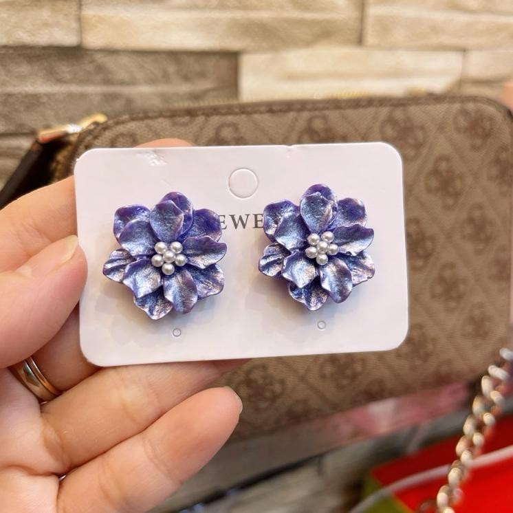 Anting Bunga Ungu Anting Ungu Aksess Wanita At548