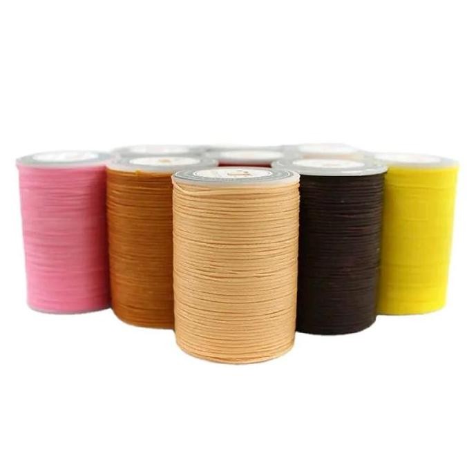 @#@#@#] Galaces 1mm Flat Polyester Waxed Thread 60m/roll Leather Craft Sewing | Benang Jahit Kerajin