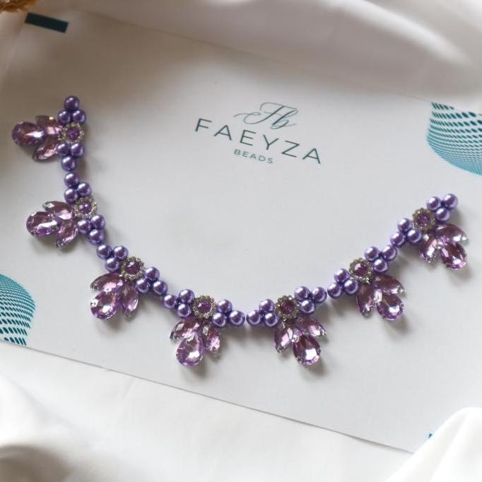 Payet Rangkai Leher N06 / Payet Pinggang | Bisa Custom Warna Renda Elegant Anyaman Mutiara RDN