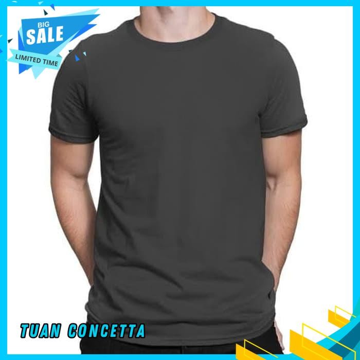 ABU TUA DARK WARNA GELAP KAOS TSHIRT BAJU MURAH COMBED 30S DISTRO POLOS POLOSAN OBLONG SABLON BORDIR