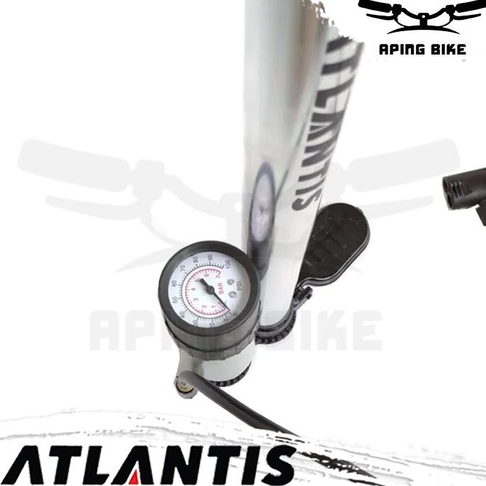 Pompa Ban Sepeda Atlantis Alloy + Meter Pompa Ban Sepeda Motor