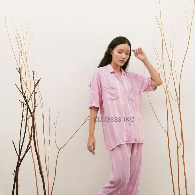 Ellipses.Inc Piyama Tie Dye Shibori/Set Piyama Tie Dye Lengan Pendek /Shibori Tie Dye