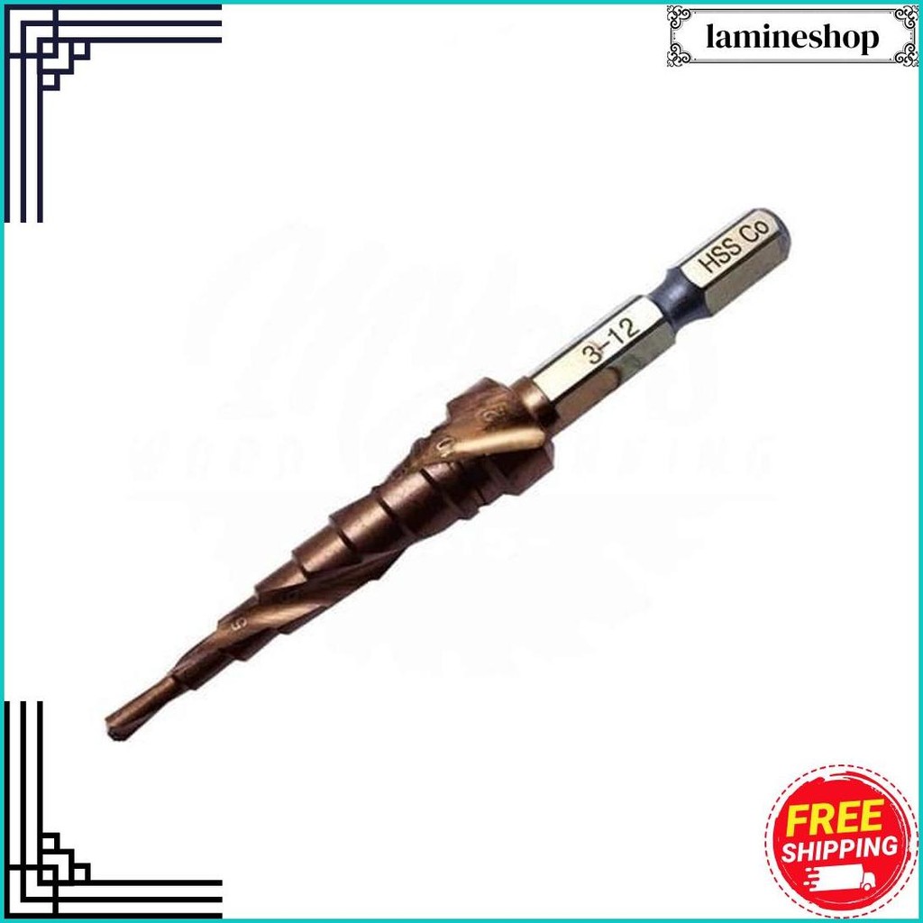 Mata Bor Pagoda Spiral Hss Cobalt M35 Hex Step Drill 3 -12Mm Bisa Cod