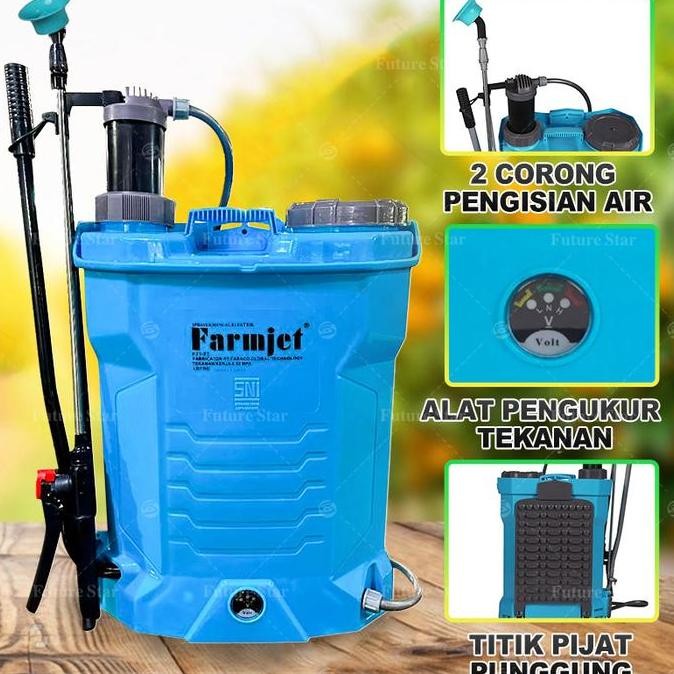 Sni Merek Farmjet Guarantee Original Sprayer Elektrik Tangki 16 Liter Alat Semprot Tangki Semprotan 