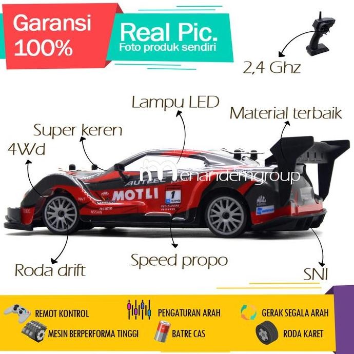 NEW - Mainan Mobil Remot Kontrol RC Drift Sedan Balap 4WD Mustang Expandable Super Speed
