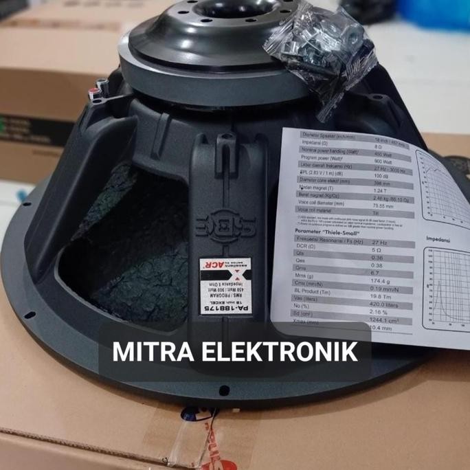 Speaker ACR Excellent 18 inch PA 188175 ACR Excellent 188175 Original