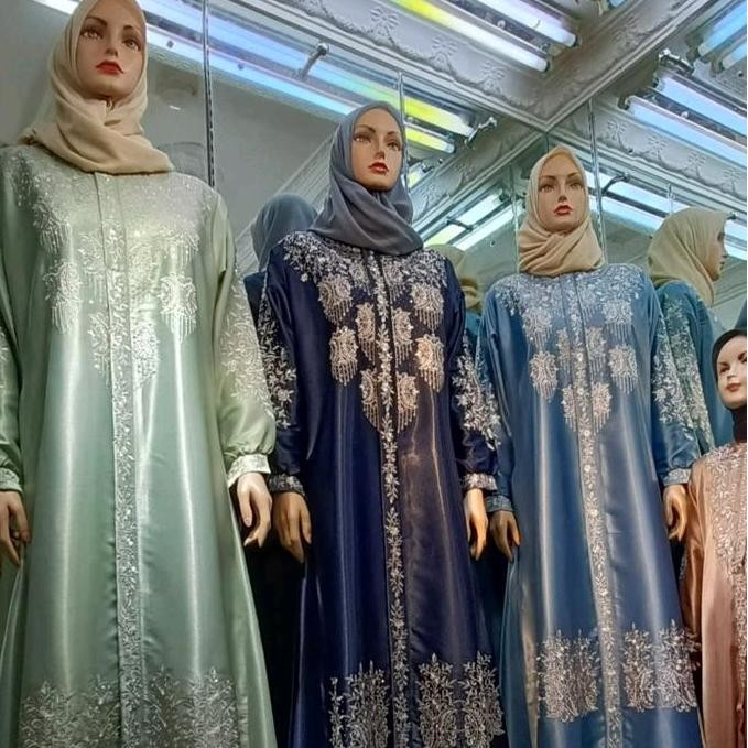 Gamis Silk Cristal - Dress Bordir Pintu Aceh - Baju Gamis Pesta dan Lebaran Terbaru Mewah Muslim Nya