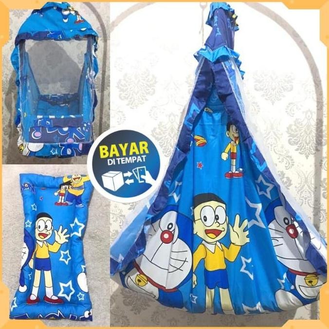 AYUNAN BAYI KELAMBU/SET AYUNAN KARAKTER KAIN KATUN/AYUNAN KASUR SET KELAMBU VIP