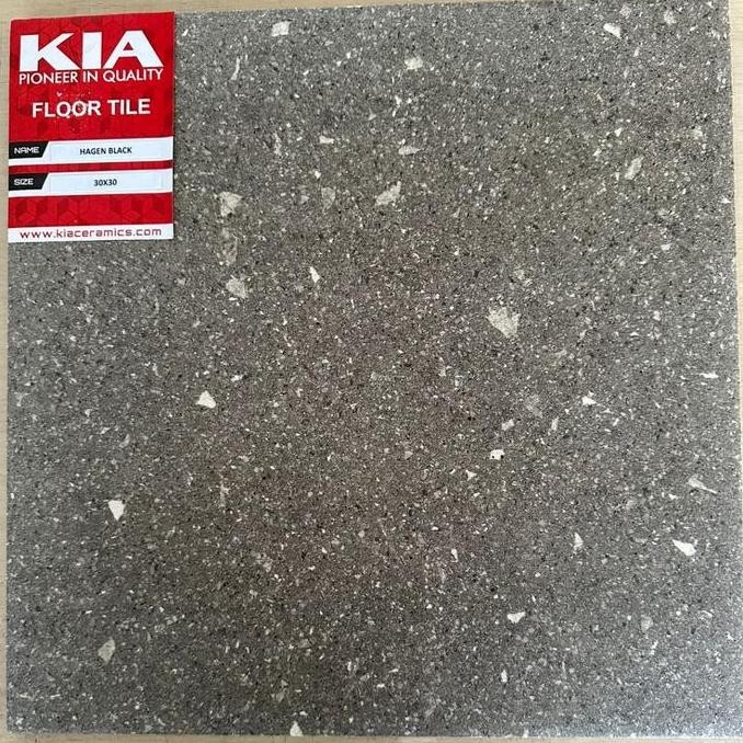 Terbaik Keramik Lantai 30X30 Kasar Dark Grey-Abu Tua-Hitam-Syon Black Ikad 100% Ori