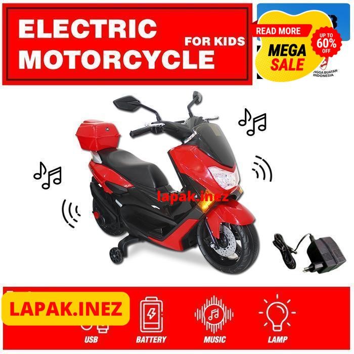 MAINAN MOTOR LISTRIK ANAK AKI NMAX PMB RAID M588 3 BY INE'Z COLLECTION