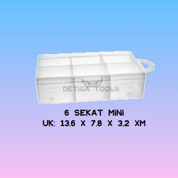 (Expert) Kotak Plastik 3 & 6 Sekat Mini / 12 Sekat dengan Tutup / Kotak Manik