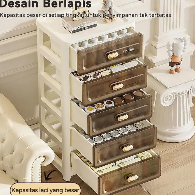 Hohome Storage Cabinet Lemari Plastik Loker Laci Berkualitas Meja Samping Tempat Tidur Plastik Laci 