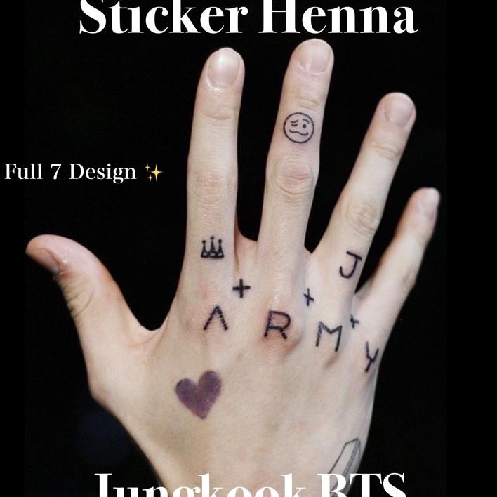 Bts Jungkook Cetakan Henna Tattoo Temporary Halal Sayglow