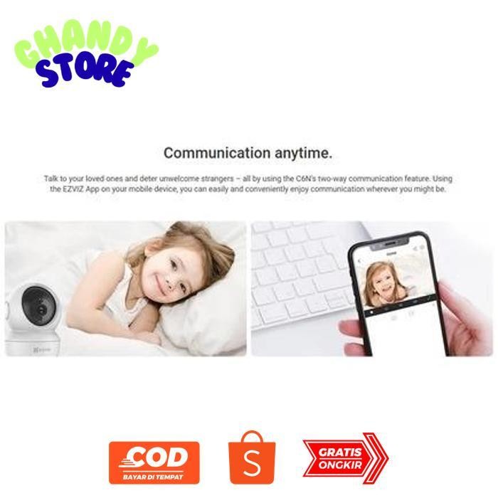 Terlaris Rq-56 Ezviz C6N 2Mp /Ty1 Pro 2Mp + Bracket + Memori Smart Wifi Pan Tilt Ip Camera Cctv Indo