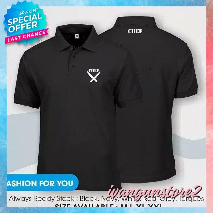 BEST PRODUK KAOS POLO SHIRT TSHIRT BAJU KERAH DISTRO CHEF MASAK POLOS CUSTOM MASTER INDONESIA PRIA W