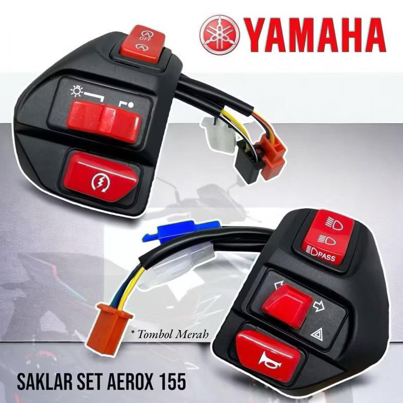 JBM PROMO MURAH SAKLAR KIRI KANAN LENGKAP MOTOR MIO AEROX FULLSET TOMBOL MERAH KOMPLIT ENGINE ON OFF