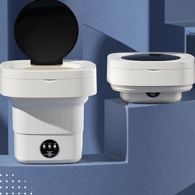 Mesin Cuci Baju Pakaian Mini Portable Lipat Folding Washing Machine 8L