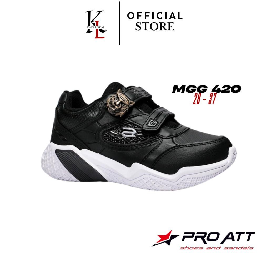 Sepatu Sekolah Anak Pro ATT Magnet Sepatu Anak Anak TK SD Hitam Putih Original ATT