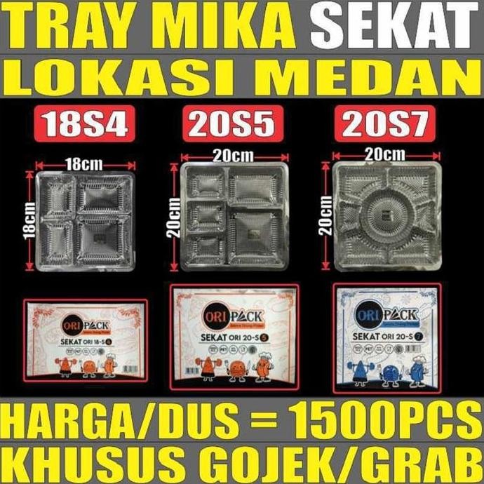 Mika Tray 18S4 Sekat4 n 20S5 Sekat5 n 20S7 Sekat7 Utk Kotak Nasi Dus Gjk Medan