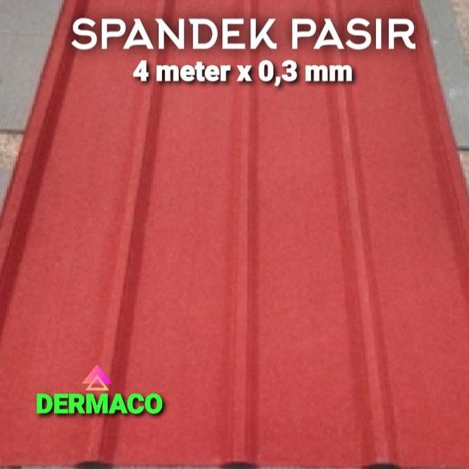 Terbaik Spandek Pasir 4 Meter X 0,3 Mm / Spandeck / Spandek Warna / Roofdeck 100% Ori