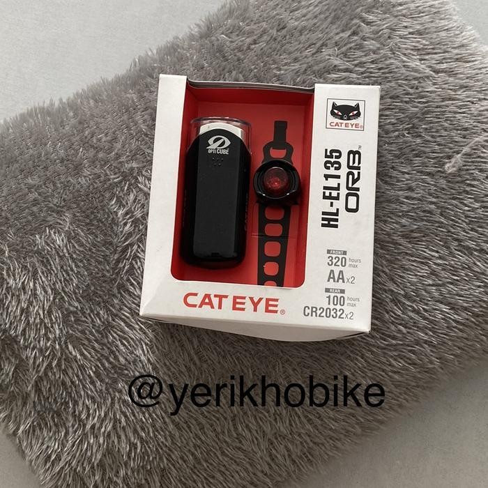 Lampu Sepeda Depan Belakang Cateye Hl-135 + Orb Original Dan Terpercaya