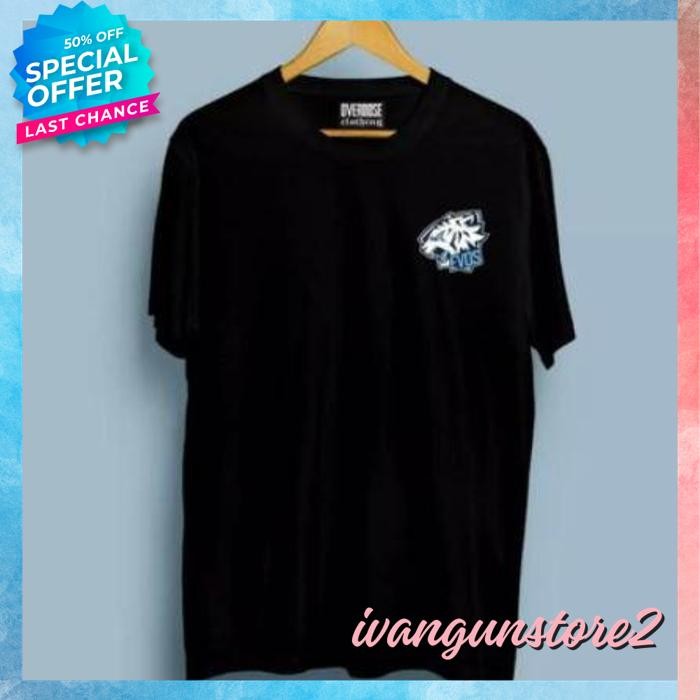 KAOS TSHIRT BAJU OBRAL MURAH COMBED 30S DISTRO LOGO KECIL EVOS ESPORTS GAMING GAME PRO GAMER PLAYER 