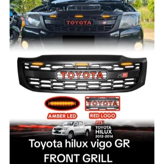 Ready Gril Grill Grille Depan Hilux Vigo 2012 2013 2014 2015 Model Raptor Logo Toyota Gr+Led Grill L