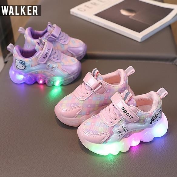 LKM457 Sepatu Sport Anak Perempuan Casual Bayi Dengan Lampu LED Sekolah [1KG 3PC] LITTLE KUMA