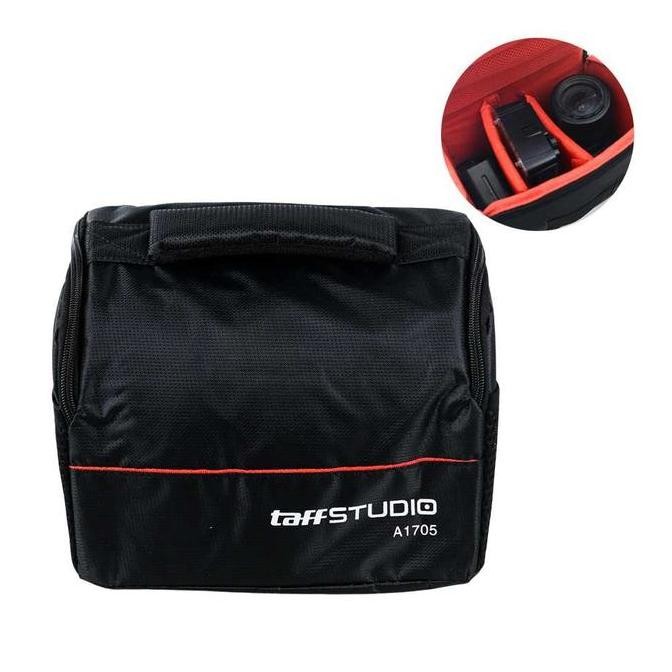 Tas Selempang Sling Bag Untuk Kamera Camera Dslr Canon Nikon Fotografer Bag Warna Hitam Bahan Nylon 