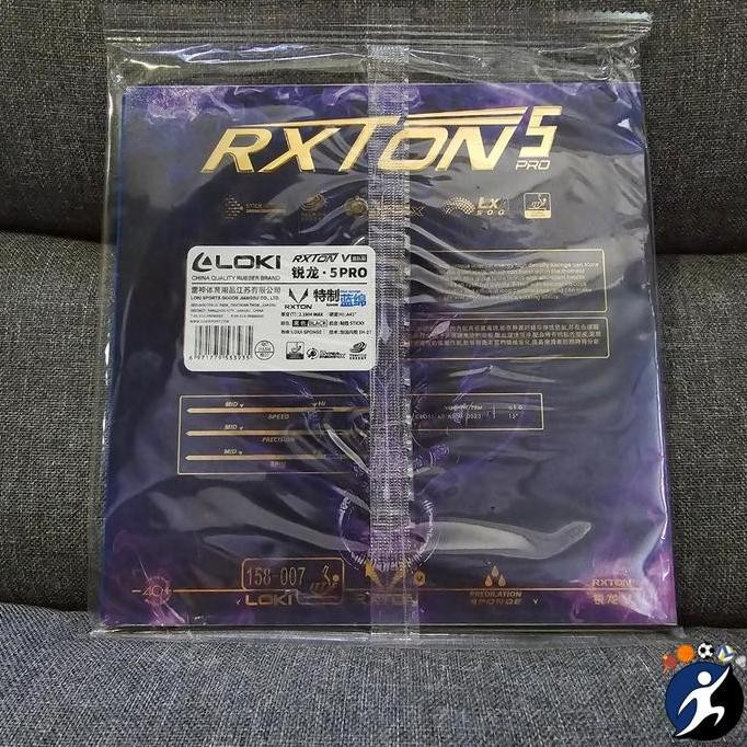 Karet Pingpong Loki Rxton 5 Pro Blue Sponge