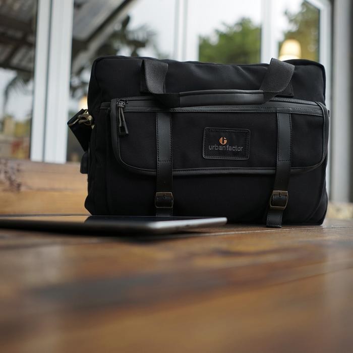 BRILLIANT BLACK|MNM x URBAN| Tas Selempang Pria Tas Laptop Tas Jinjing