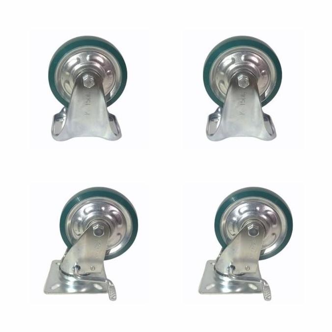 Ready...Ready...Ready...] Roda Troli 8 Inch PU Merk HITO 1 Set (2 Mati 2 Rem Hidup)