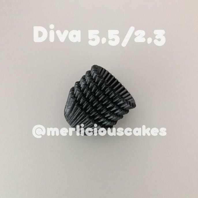 ;&;&;&;&] Diva Nastar Cases Hitam 55/23 Paper Cup 100 Pcs