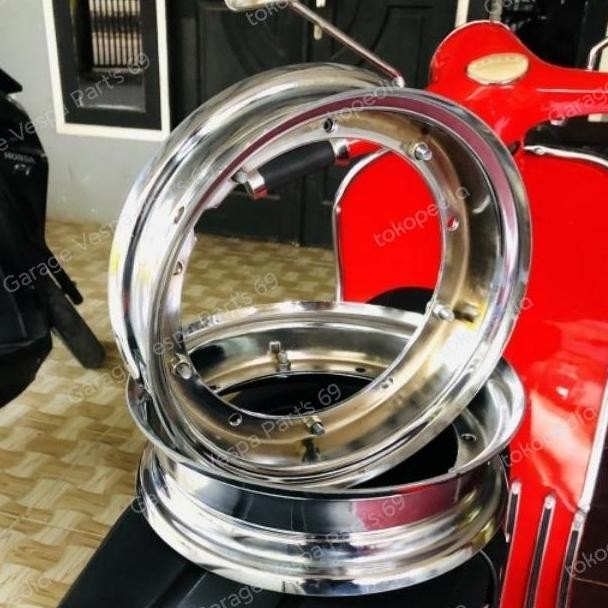 Velg Velk Pelek Roda Vespa R8 Ring 8 Chrome R10 Ring 10 Full Chrome