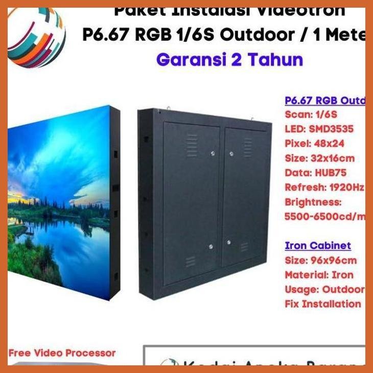 DISCOUNT PAKET LED VIDEOTRON P6.6 P6 OUTDOOR KABINET CABINET IRON BESI 96X96 PRIVASI AMAN