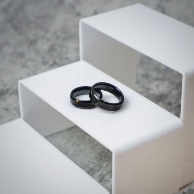 New Stock Cincin Titanium Couple Pria Wanita Kapel Cople Coupel Sama Pacar Orion Black Stainless Ste