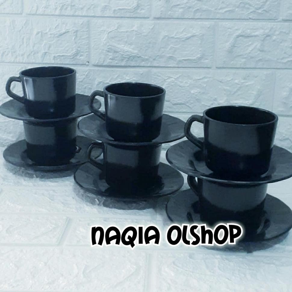 Satu Set Cangkir Kopi Melamin Isi 6Pcs Cangkir 6Pcs Piring Tatakan Melamin Grosir