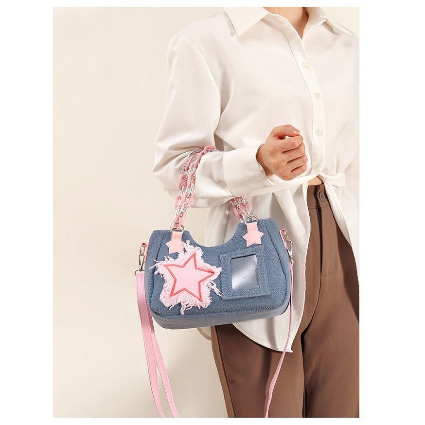 Tas Selempang Wanita Tas Kain Tas Denim Tas Tangan Wanita Tas Bahu Tas Ketiak