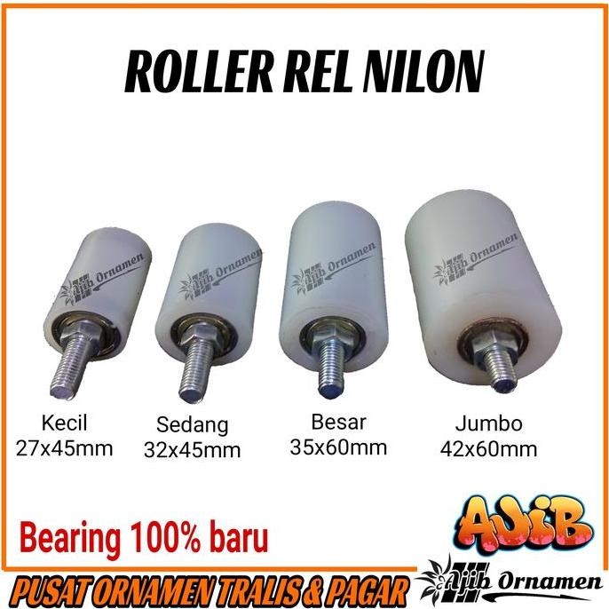 New roller nilon roda rel atas pintu gerbang