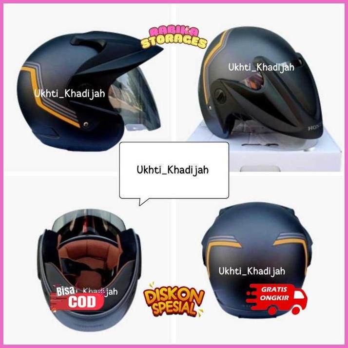 nl-8 Am67 lij-56 (BLV2) Helm Honda Half Face Blue V2 Original AHM 930g Premium Terlaris Berkualitas